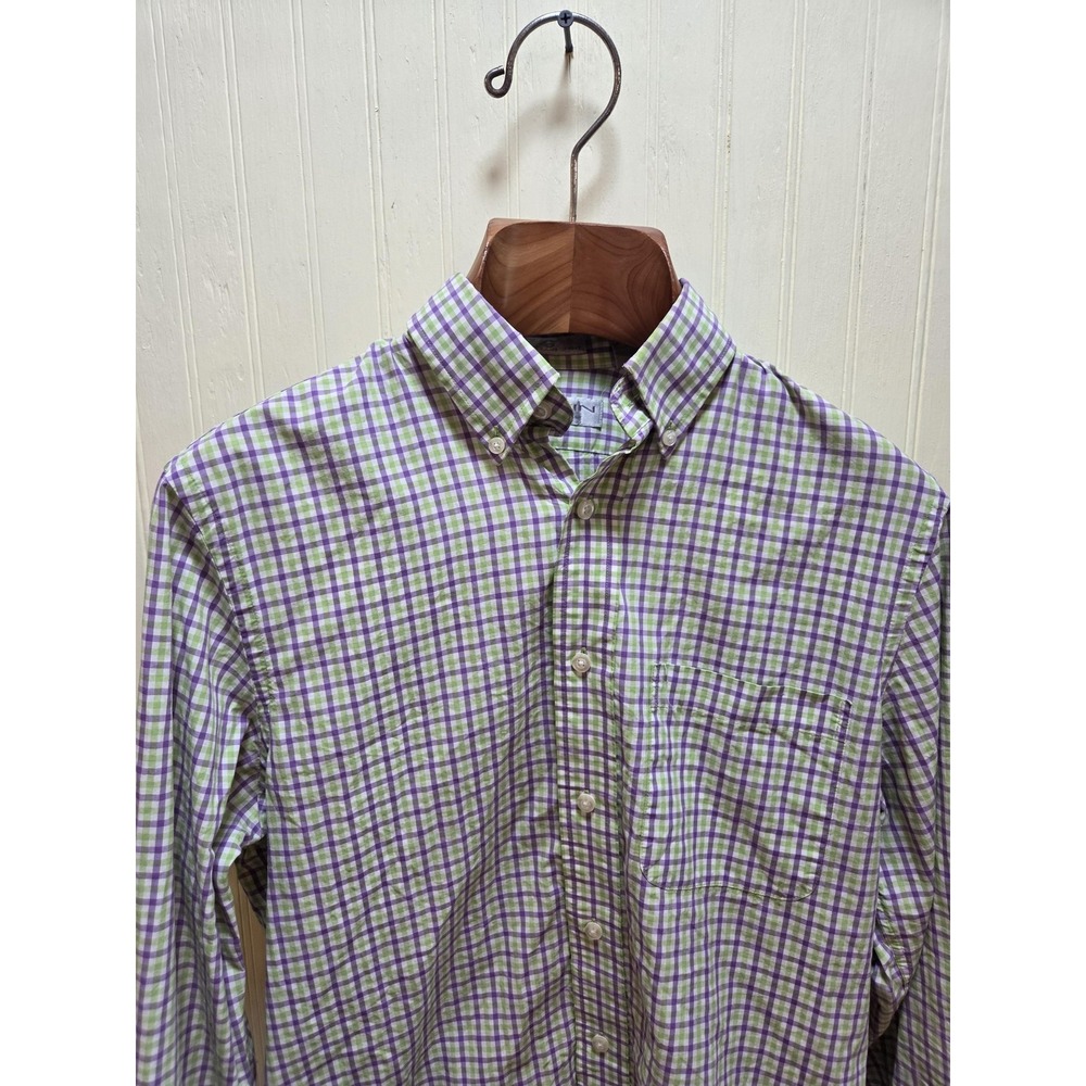 Martin Shirt Mens‎ Small Green Purple Check The Club Shirt Button Down Cotton
